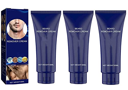 Men Permanent Hair Beard Removal Cream Depilatory Paste Face, Men Hair Removal Cream, Soft Painless Beard Remover Cream, Suitable for Face, Chest, Underarms, Arms, Legs (3pcs) von Bamideo