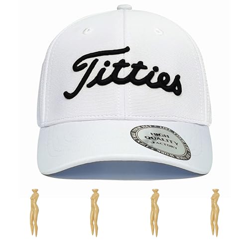 Bamveio Titties Golfmütze, Tittiess, für Herren und Damen, lustige Tittiess-Mütze, Weiß und Schwarz, 2. 1. Weißer Hut mit 3 lustigen T-Shirts, Einheitsgr��e Bamveio Titties Golfmütze, Tittiess, für Herren und Damen, lustige Tittiess-Mütze, Weiß und Schwarz, 2. 1. Weißer Hut mit 3 lustigen T-Shirts, Einheitsgr��e von Bamveio