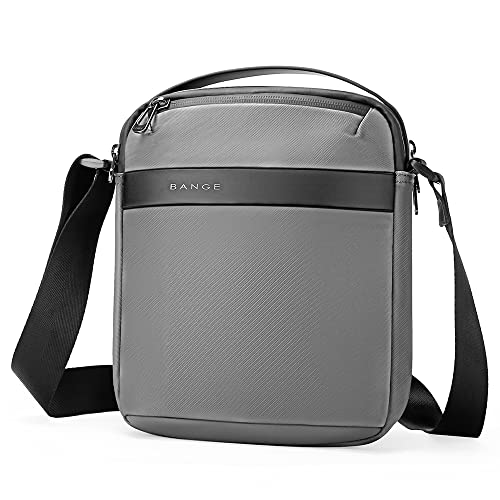 BANGE Herren-Umhängetasche, kleine Umhängetasche, leichte Kuriertasche, große Kapazität, mehrere Taschen, Crossbody-Tasche für Herren, grau, grau, 28inch von BANGE