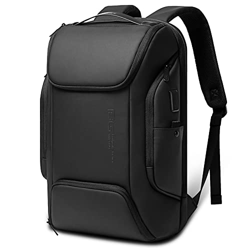 BANGE Laptop Business Männer Rucksack Wasserdicht Große Kapazität Externe Lade Port Tasche Schwarz Mode Rucksack von BANGE