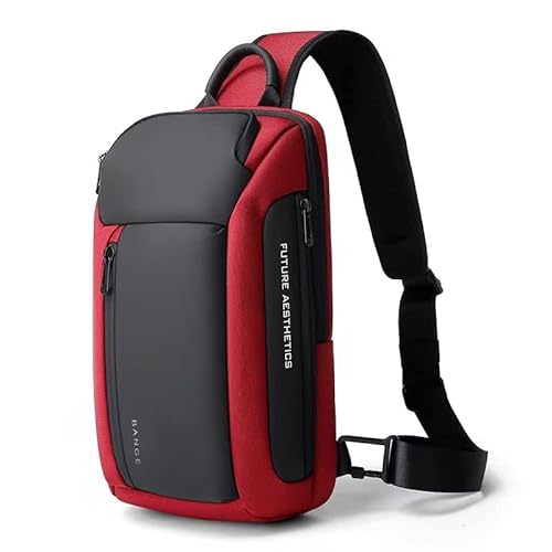 BANGE Sling Bag wasserdichte Herren Brusttasche Schultertaschen Crossbody Sling Rucksack für Männer... (7566Red)... von BANGE