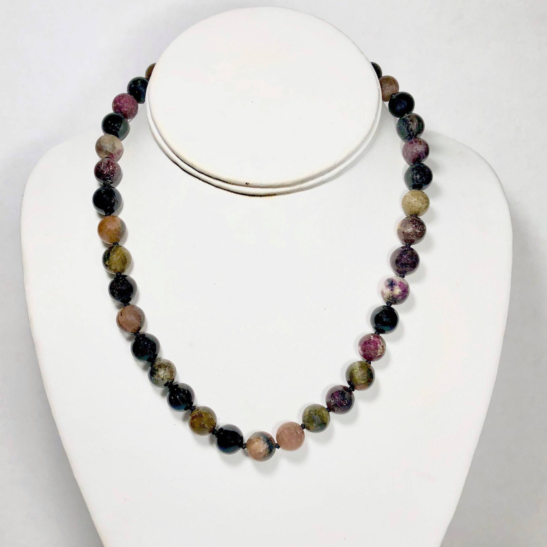 Handgeknüpfte Sterling Silber Turmalin Halskette 45 cm Länge von BanadosEtshop