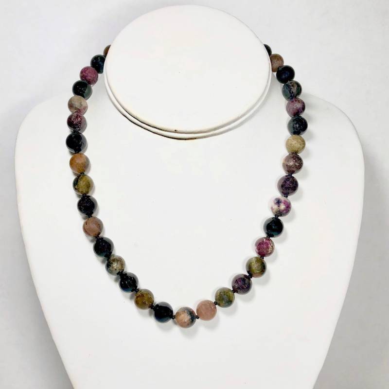 Handgeknüpfte Sterling Silber Turmalin Halskette 45 cm Länge von BanadosEtshop