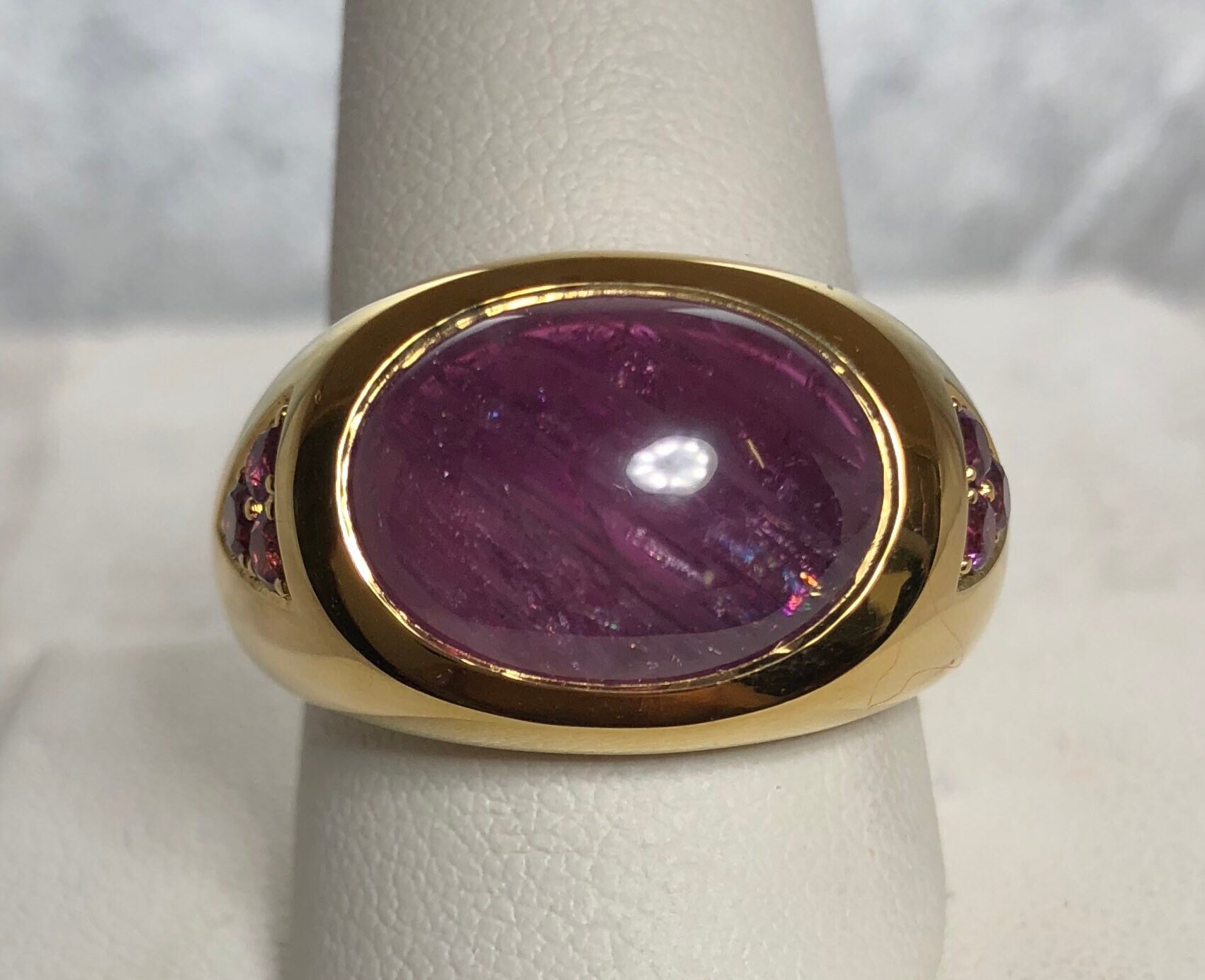 Vermeil No Heat Saphir & Rhodolith Granat Ring - Größe 10, 5 von BanadosEtshop