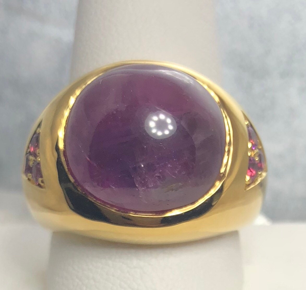 No Heat Saphir & Rhodolith Granat Vermeil Ring - Größe 11 von BanadosEtshop