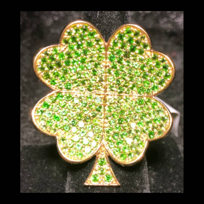 Klee Ring Vermeil Designer Chromdiopsid von BanadosEtshop