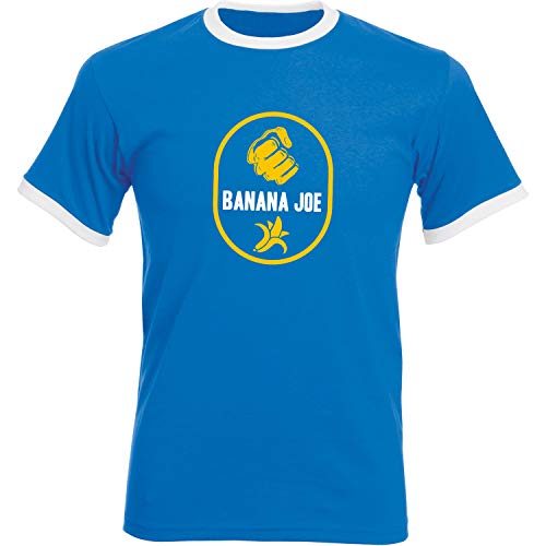 Banana Joe Original Herren Soccer Kontrast T-Shirt #2 mit HighEnd Druck Royalblau/Weiss XL von Banana Joe