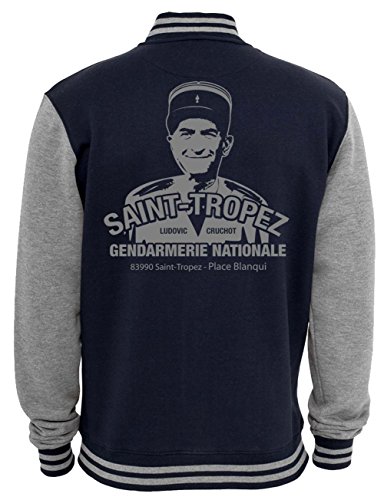 Banana Joe Saint Tropez 2-Tone Premium College-Jacke Louis de Funes #2 - Navyblau-Grau S von Banana Joe