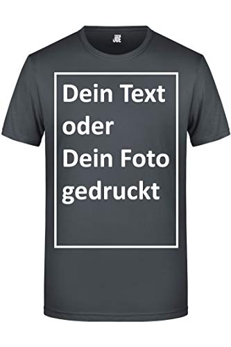 Bio-Premium-Shirt T-Shirt zum selbst gestalten - Wunsch Druck oder Wunschtext - schwarz M von Banana Joe