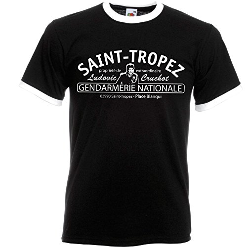 Saint Tropez Soccer Kontrast T-Shirt - Louis de Funes schwarz/Weiss XL Saint Tropez Soccer Kontrast T-Shirt - Louis de Funes schwarz/Weiss XL von Banana Joe