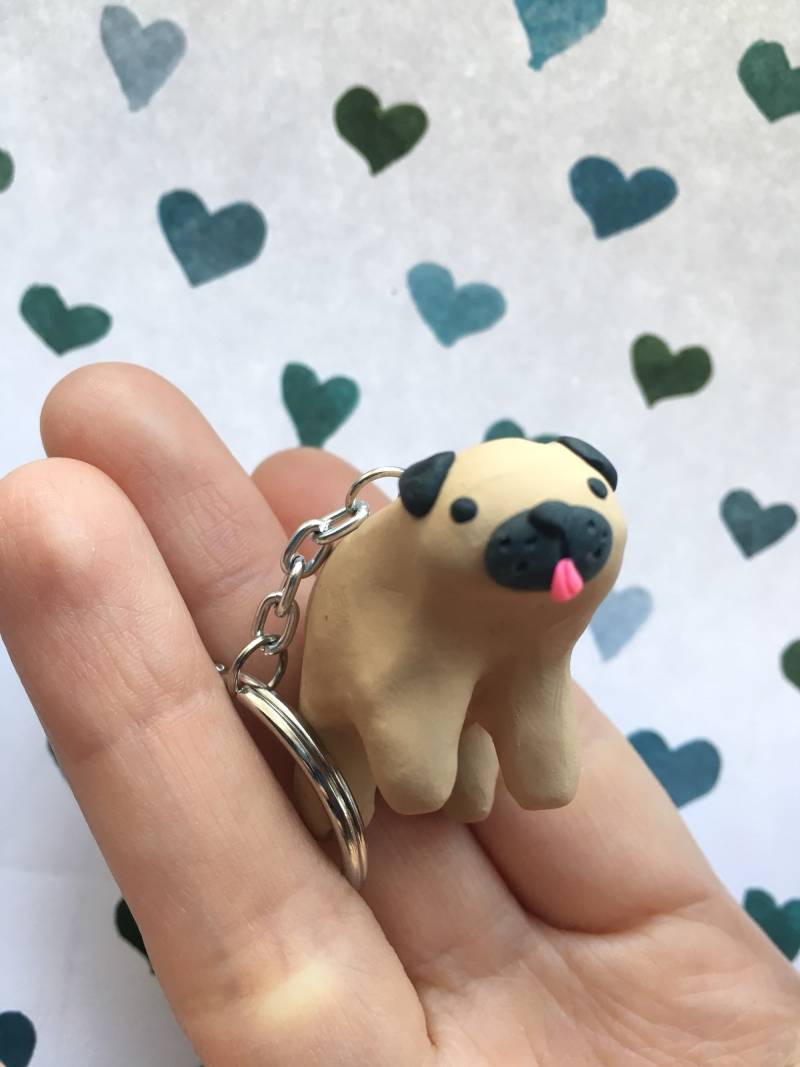 Mops Schlüsselanhänger Mops Schlüsselanhänger von BananaAndBear