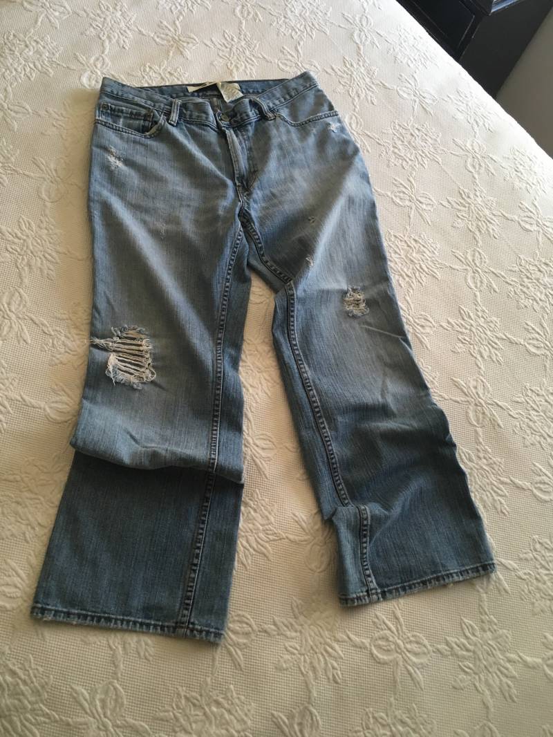 Vintage 80' Gap Boot Fit - Mid Rise Größe 32 X 30 Grunge Destroyed Tattered Fransen & Faded Denim Jeans Vintage 80' Gap Boot Fit - Mid Rise Größe 32 X 30 Grunge Destroyed Tattered Fransen & Faded Denim Jeans von BananaBleu