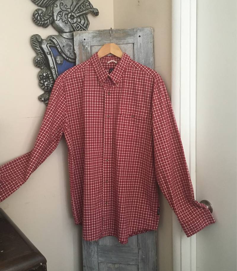 Vintage Chaps Rot Kariert Lässig - Ralph Lauren Button Down Collar Herren Größe L von BananaBleu