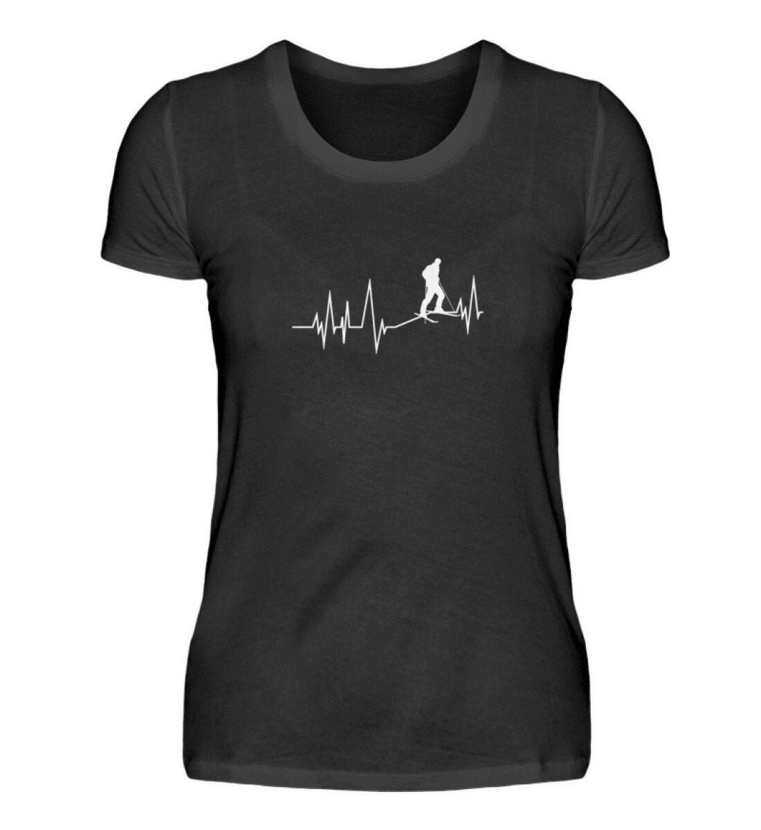 Ski Heartbeat - Damen T-Shirt Premiumshirt Ski Heartbeat - Damen T-Shirt Premiumshirt von Bananadesignz