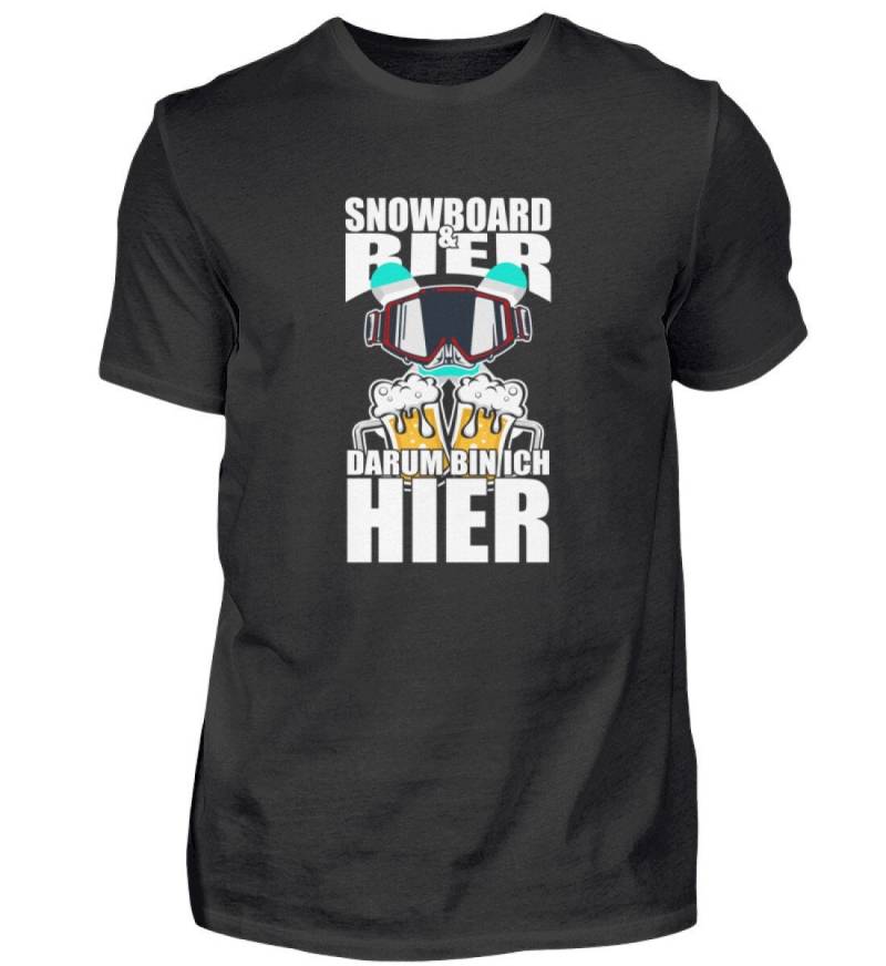 Snowboard Und Bier Darum Bin Ich Hier Papa Vater Spruch Dad Vatertag Geschenkidee - Herren Shirt von Bananadesignz