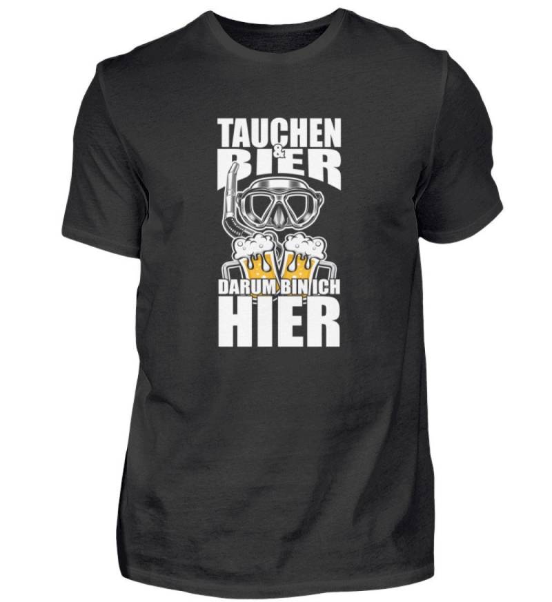 Tauchen Und Bier Darum Bin Ich Hier Papa Vater Spruch Dad Vatertag Geschenkidee - Herren Shirt von Bananadesignz