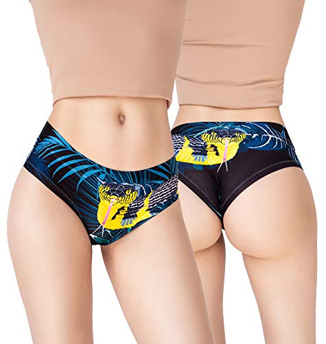 BANANALU Damen Slips mit Print Motiv Food Erdbeeren Tieren Unterhosen JUMANJI KAA M von BANANALU