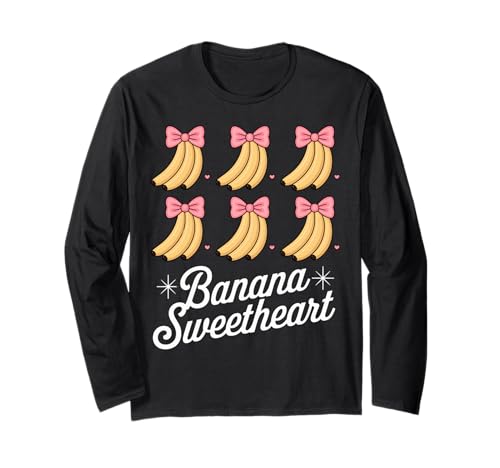 Banana Coquette Shirt Banana Sweetheart Grid Kleinkind Mädchen Langarmshirt von Bananas Coquette For Men Girls Women Tee Pink Bows