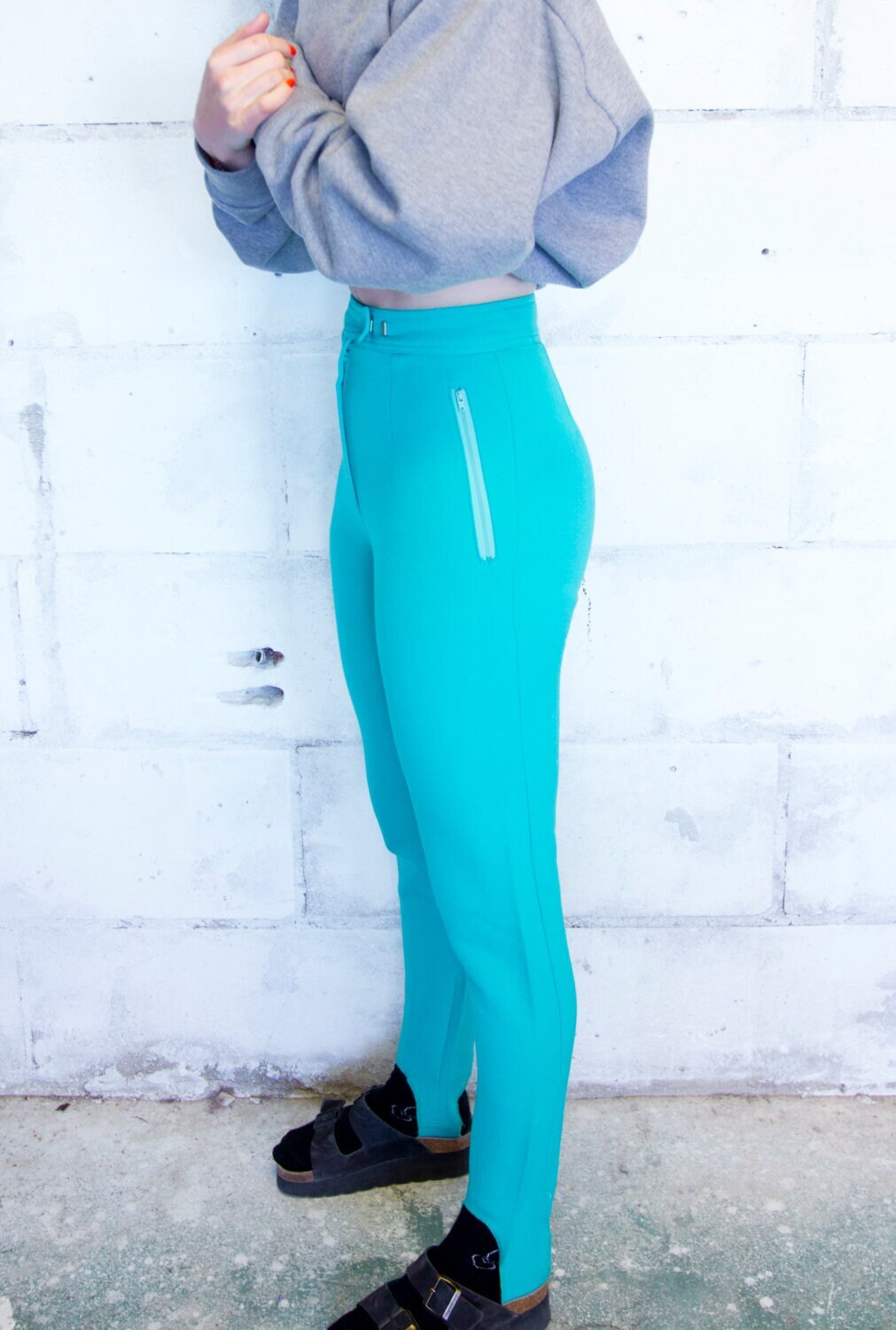 80Er Jahre Pastell Pop Türkis Glamour Blondie Hose Vintage Dance Off Dirty Dancing Pants von BananiFashion