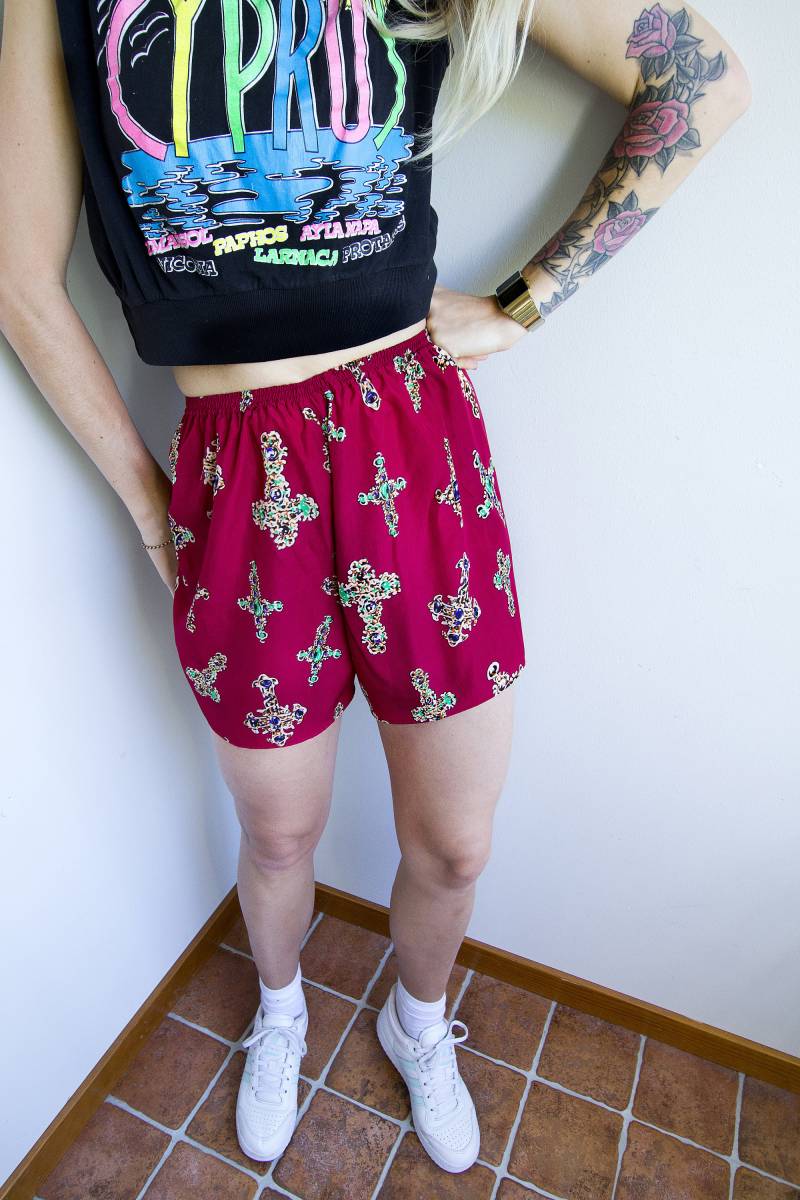 90Er Bling Banani Shorts Designer Sommer Strand High Waisted Federlicht Handmade von BananiFashion