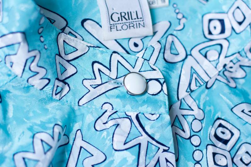 Abstraktes Wolkiges Top 80Er Jahre Funky Pearl Grill Florin Tanzparty Bluse Retro Saftig Rollkragenpullover von BananiFashion