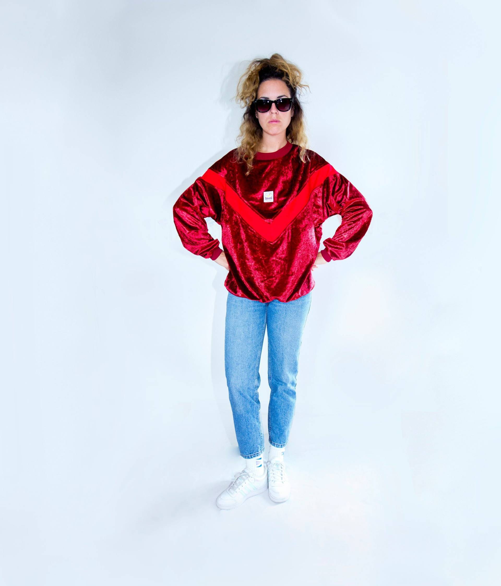 Banani Fashion Sweatshirt Vintage Hip Hop Pullover 90Er Look Retro Velour Street Für Bananen von BananiFashion