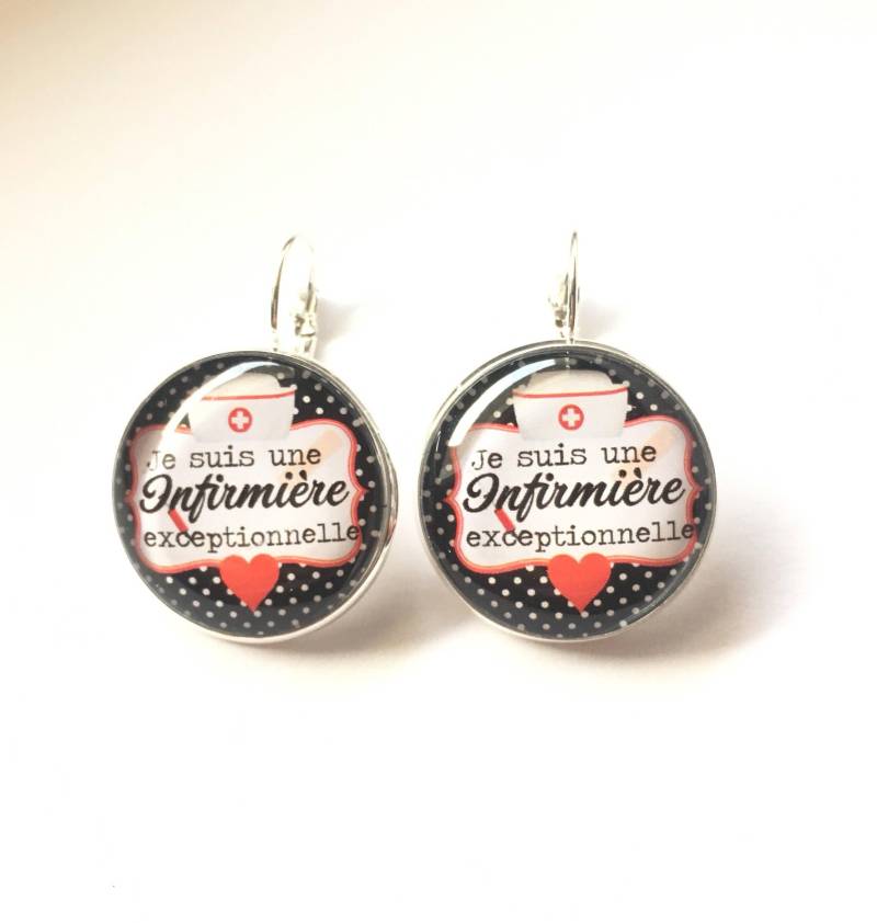 Benutzerdefinierte Original Ohrringe & Einzigartige "Ich Bin Eine Außergewöhnliche Krankenschwester", Spott, Blau, Rosa, Polka Dots, Knoten, Humor von Banasah