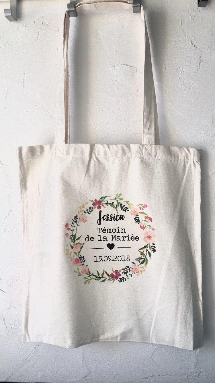 Personalisierte Baumwolltasche Zeugengeschenk, Brautjungfer Mit Vorname, Datum Ihrer Wahl Hochzeit Junggesellinnenabschied Braut Personalisierte Baumwolltasche Zeugengeschenk, Brautjungfer Mit Vorname, Datum Ihrer Wahl Hochzeit Junggesellinnenabschied Braut von Banasah