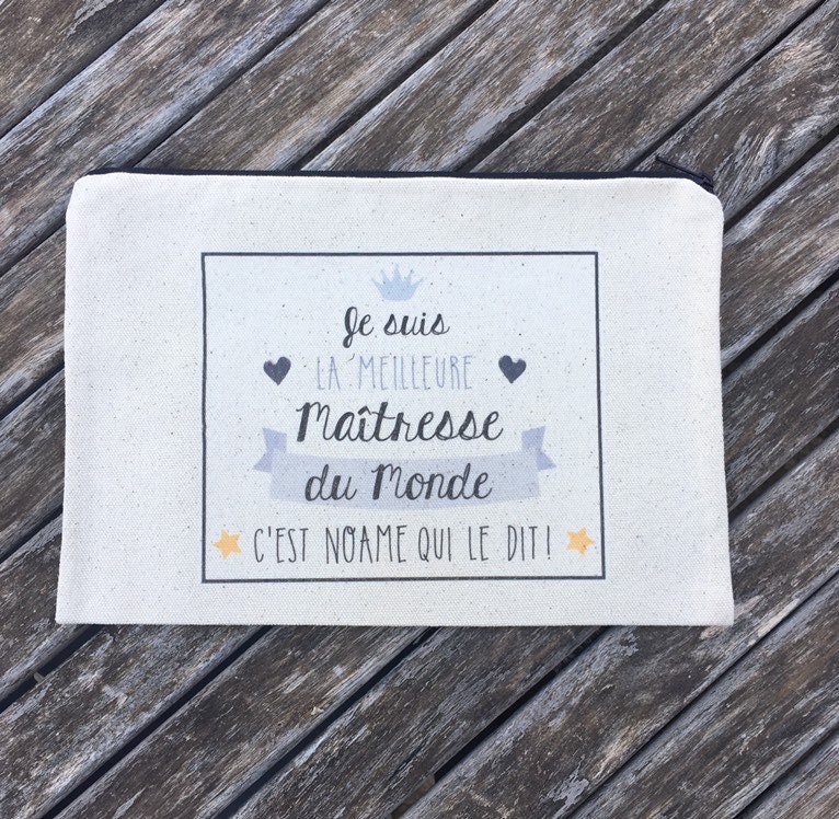 Personalisierter Beutel Mit Reißverschluss Aus Ecrufarbener Baumwolle „Ich Bin Die Beste Herrin Der Welt" Schneller Versand, Auch Für Oma, Mama Personalisierter Beutel Mit Reißverschluss Aus Ecrufarbener Baumwolle „Ich Bin Die Beste Herrin Der Welt" Schneller Versand, Auch Für Oma, Mama von Banasah