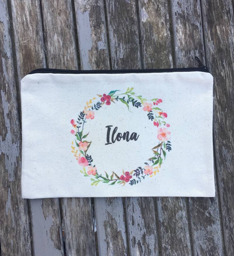 Personalisierter Beutel Mit Reißverschluss Und Dem Vornamen Ihrer Wahl Aus Ungebleichter Baumwolle, Schneller Versand, Ideal Als Geschenk von Banasah