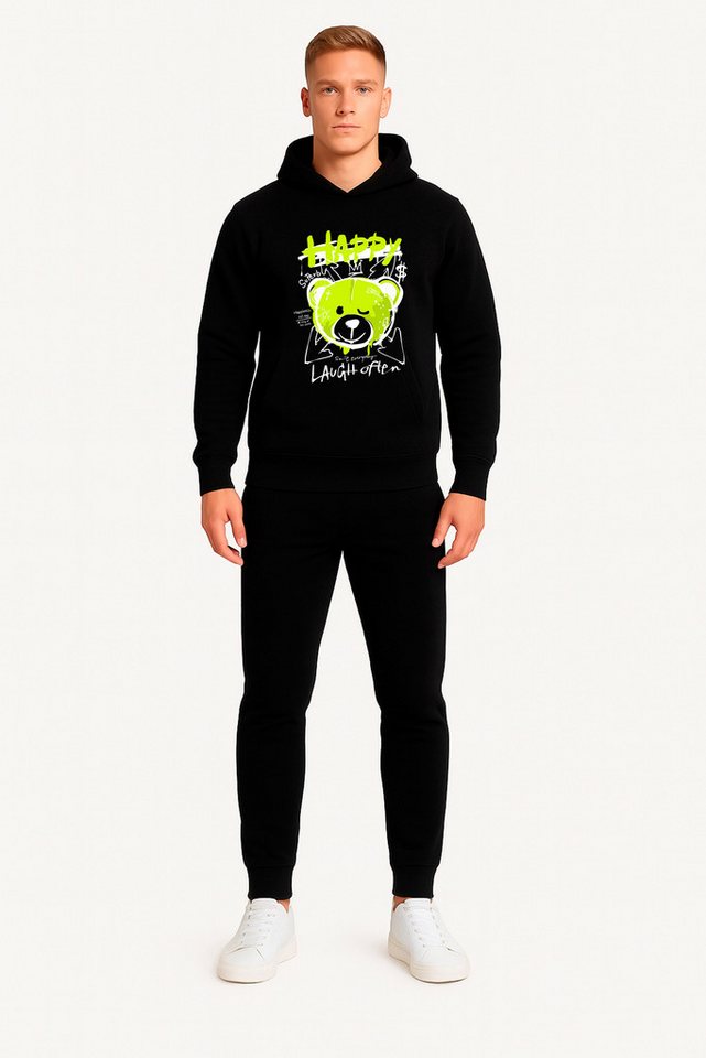 Banco Hoodie Herren Streetwear Kapuzenpullover Casual Sweatshirt mit Frontprint Hochwertiger Print, auffälliges Motiv für individuelle Looks von Banco