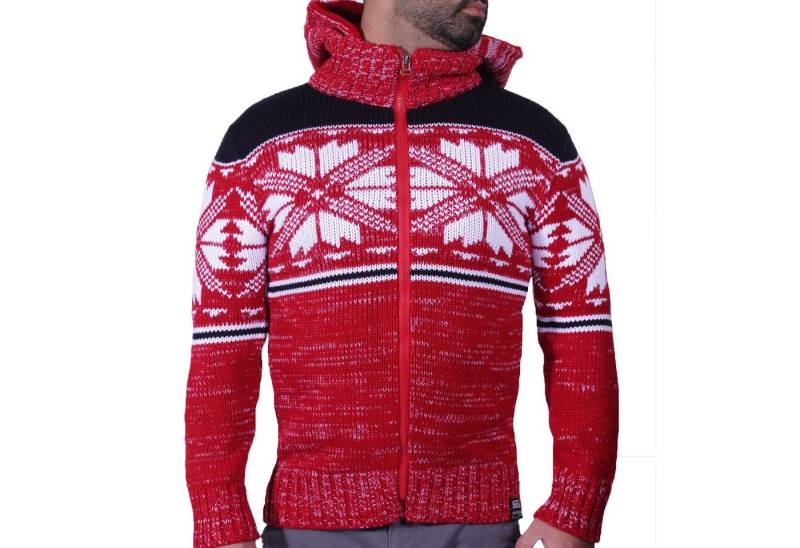 Banco Kapuzenstrickjacke Strickjacke Pullover Jacke Strickpullover Winter Wintermode Strick von Banco