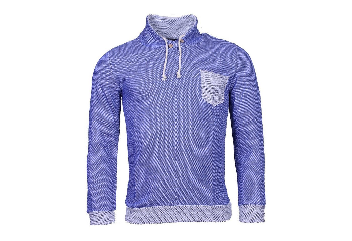 Banco Longpullover Banco Langarmshirt Herren mit Brusttasche und Kordelzug von Banco