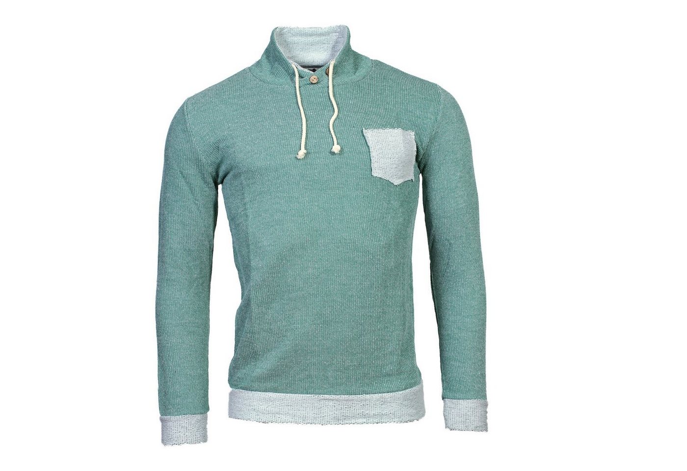 Banco Longpullover Banco Langarmshirt Herren mit Brusttasche und Kordelzug von Banco