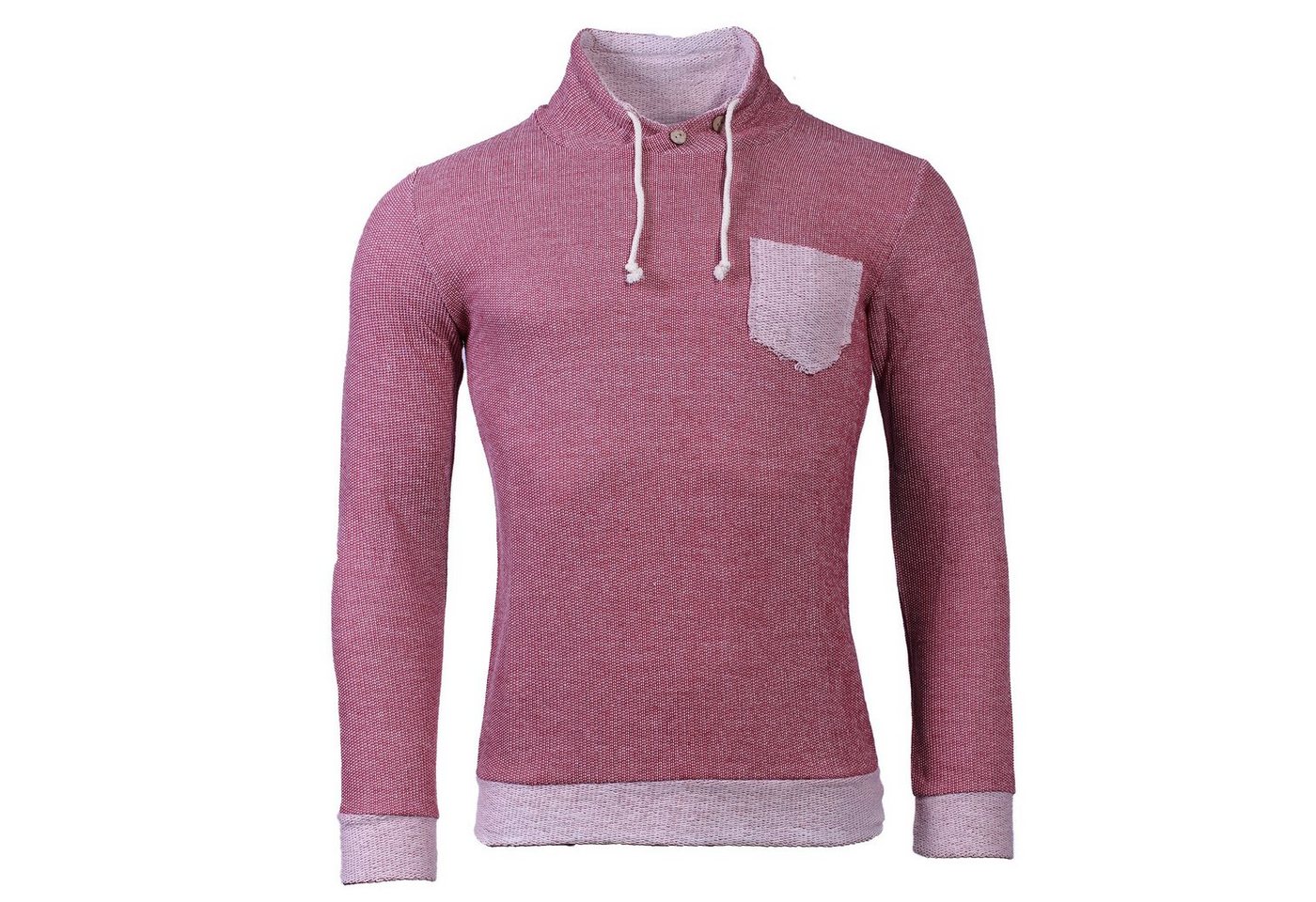 Banco Longpullover Banco Langarmshirt Herren mit Brusttasche und Kordelzug von Banco