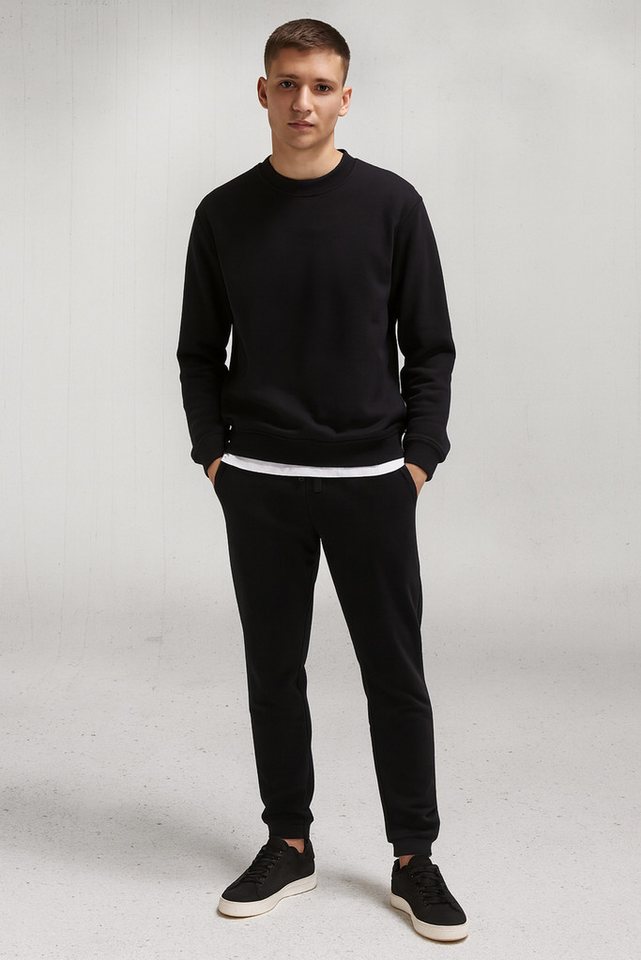 Banco Rundhalspullover Herren Sweatshirt Crew Neck - Relaxed Fit, Baumwolle Weiches Tragegefühl von Banco