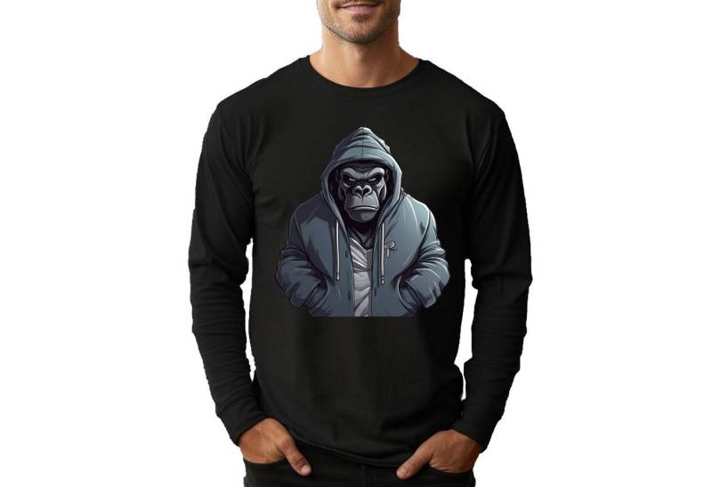 Banco Spitzenshirt Longsleeve Langarmshirt Rundhals mit hochwertigem Druck von Banco