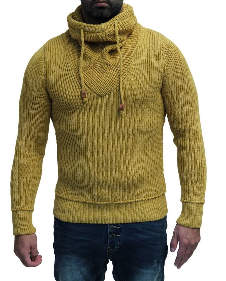 Banco Strickpullover Herren Winter Strickpullover Warm Pullover Strick Modern Kordelzug von Banco