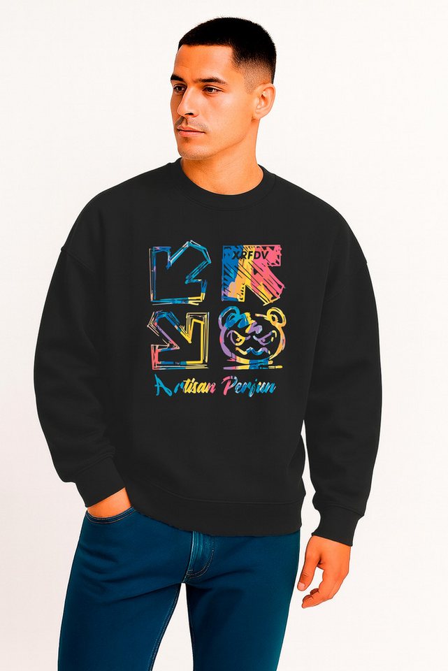 Banco Sweatshirt Herren Oversize Rundhals Pullover Oversized Fit Extra weit, mit verlängerten Schultern. von Banco