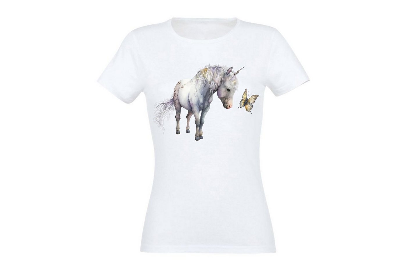 Banco T-Shirt Banco T-Shirt Damen Einhorn Unicorn Druckdesign Sommershirt von Banco