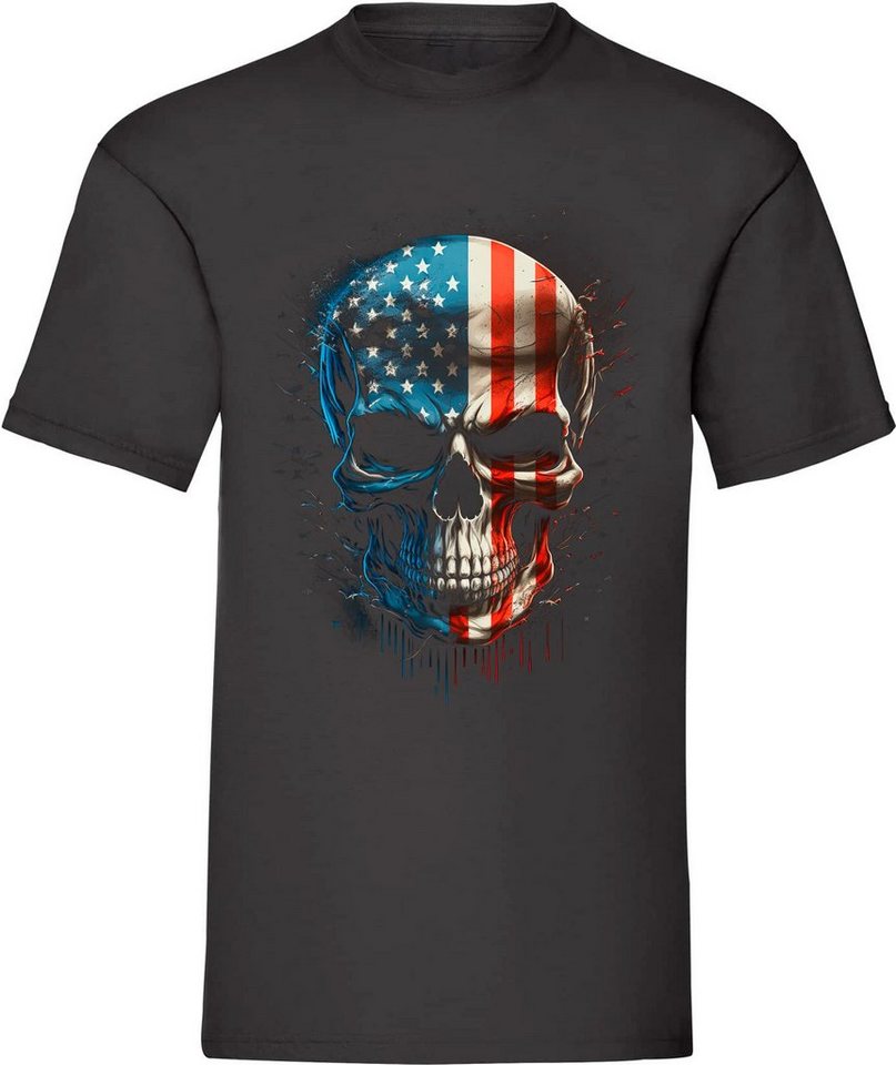 Banco T-Shirt Herren T-Shirt mit Totenkopf USA (30) Aufdruck aus 100% Baumwolle von Banco