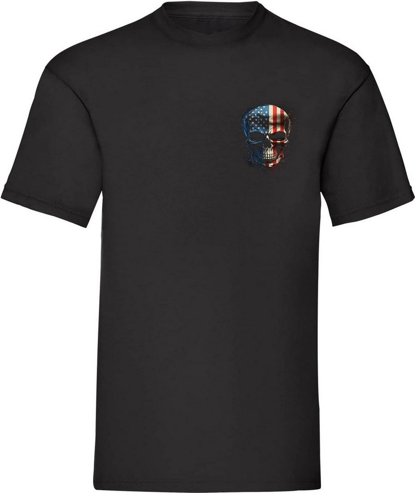 Banco T-Shirt Herren T-Shirt mit Totenkopf USA (30) Aufdruck aus 100% Baumwolle von Banco