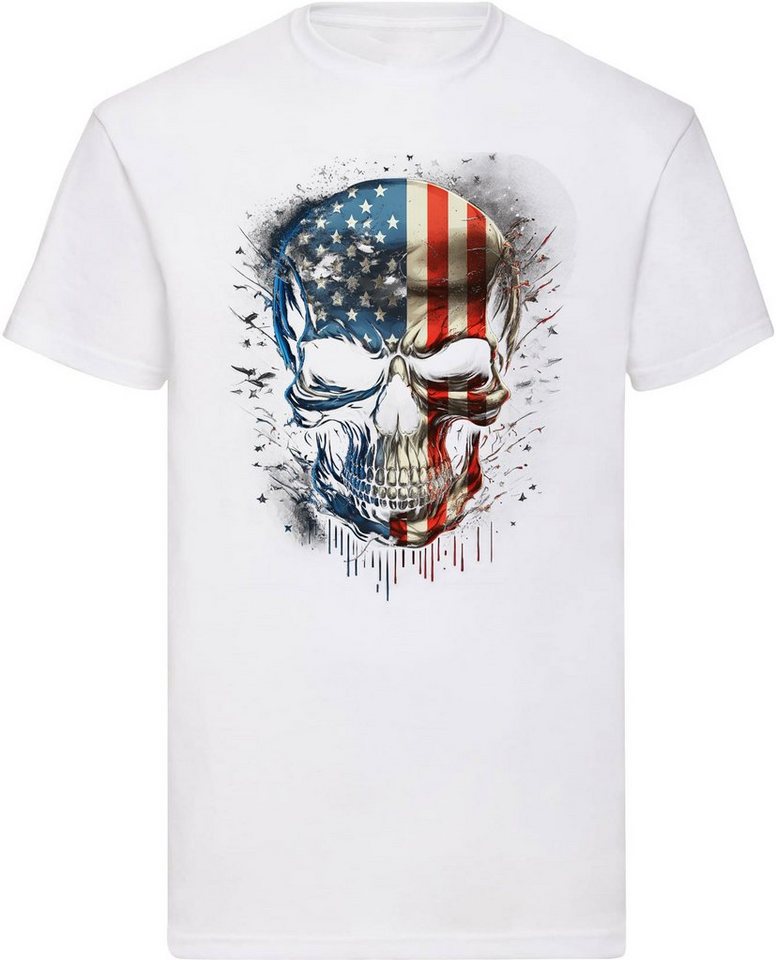 Banco T-Shirt Herren T-Shirt mit Totenkopf USA (30) Aufdruck aus 100% Baumwolle von Banco