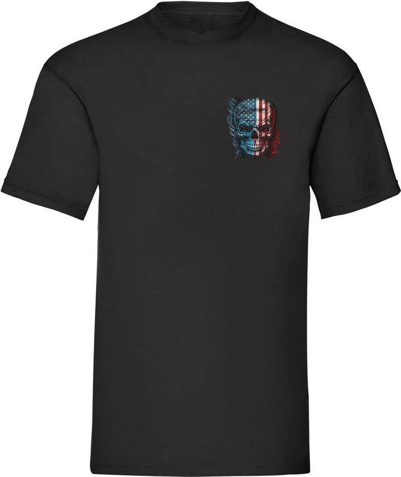 Banco T-Shirt Herren USA Totenkopf (39) mit Druck und 100% Baumwolle Print, 100% Baumwolle, Rundhals von Banco