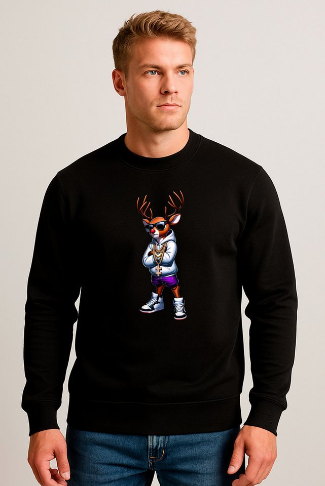 Banco Weihnachtssweatshirt Herren Weihnacht Pullover Rundhals mit Weihnachtsmotiven Winter Weihnachtliches Design mit Streetstyle-Charakter von Banco