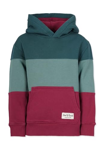 Band of Rascals Kinder Kapuzenpullover 3C Block aus Bio-Baumwolle, Racing-Green-Bordeaux, Gr. 146 von Band of Rascals