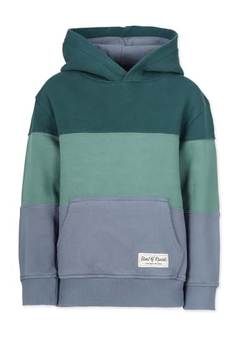 Band of Rascals Kinder Kapuzenpullover 3C Block aus Bio-Baumwolle, Racing-Green-Dove-Blue, Gr. 146 von Band of Rascals