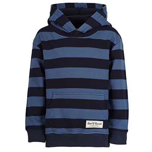 Band of Rascals Kinder Kapuzenpullover Striped aus Bio-Baumwolle, Navy - Shadow Blue, Gr. 122/128 von Band of Rascals