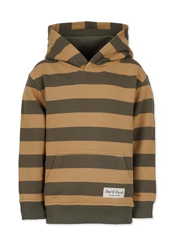 Band of Rascals Kinder Kapuzenpullover Striped aus Bio-Baumwolle, Olive-Caramel, Gr. 158 von Band of Rascals