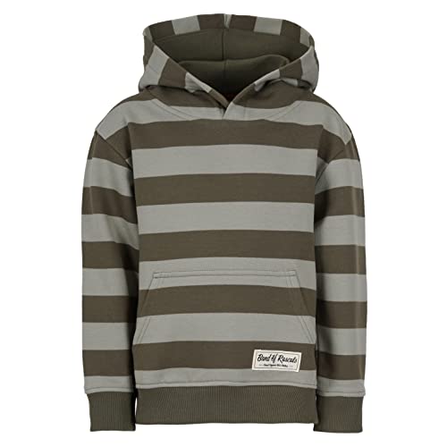 Band of Rascals Kinder Kapuzenpullover Striped aus Bio-Baumwolle, Olive-moos, Gr. 122/128 von Band of Rascals